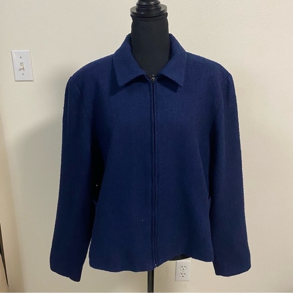 Pendleton Wool Blend Jacket Navy Size 18 - Picture 1 of 14